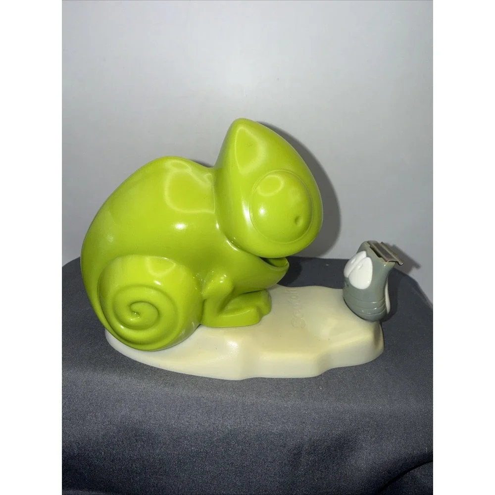 Scotch Green Chameleon Lizard Tape Dispenser Office Desk Decor Cute Novelty